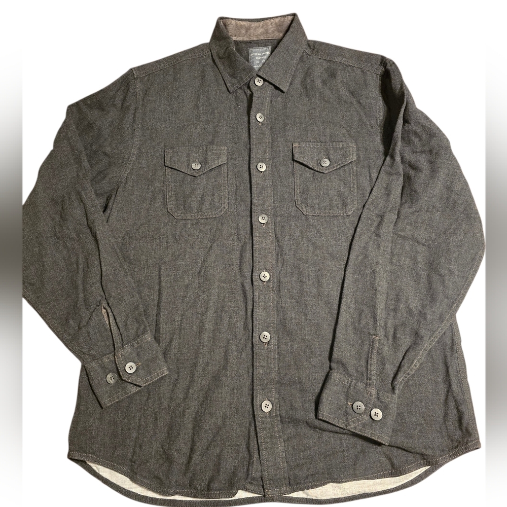 Cooper Jones Supply Large Men's Button-Up Long Sleeve Slate Gray